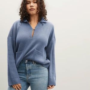 Everlane Cropped Blue Sweater